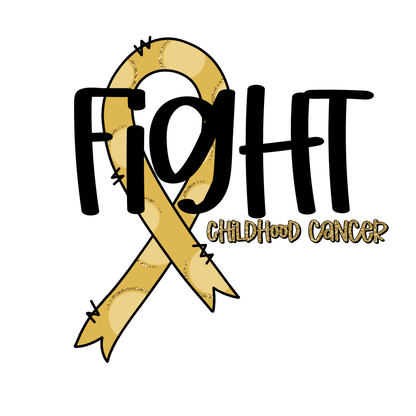 Fight Childhood Cancer Yellow Ribbon Youth and Adult Sizes Tshirt