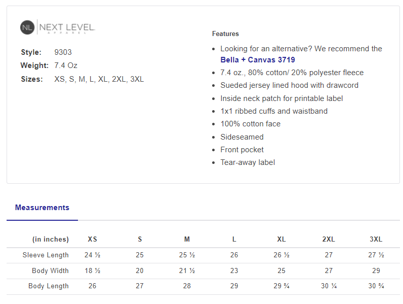 Raisin' the VIBE Next Level brand 7.4 oz Pullover hooded sweatshirt