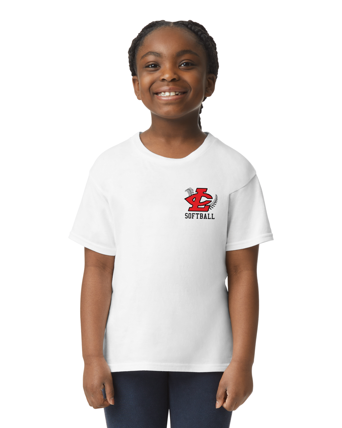 CLLL Softball - Youth Gildan Softstyle tshirt - WHITE