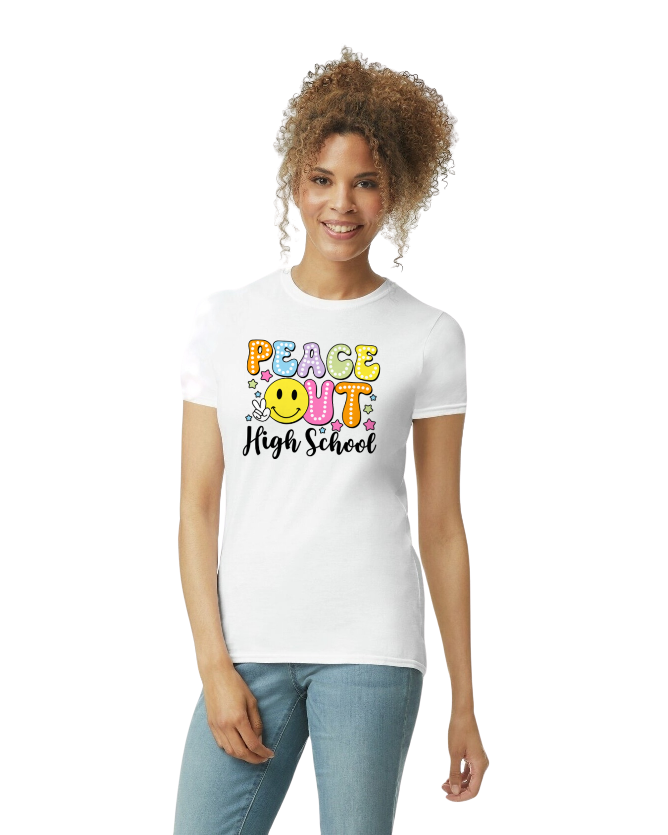 Peace Out (add school/grade) - unisex adult, juniors, or youth sizes - Customizable