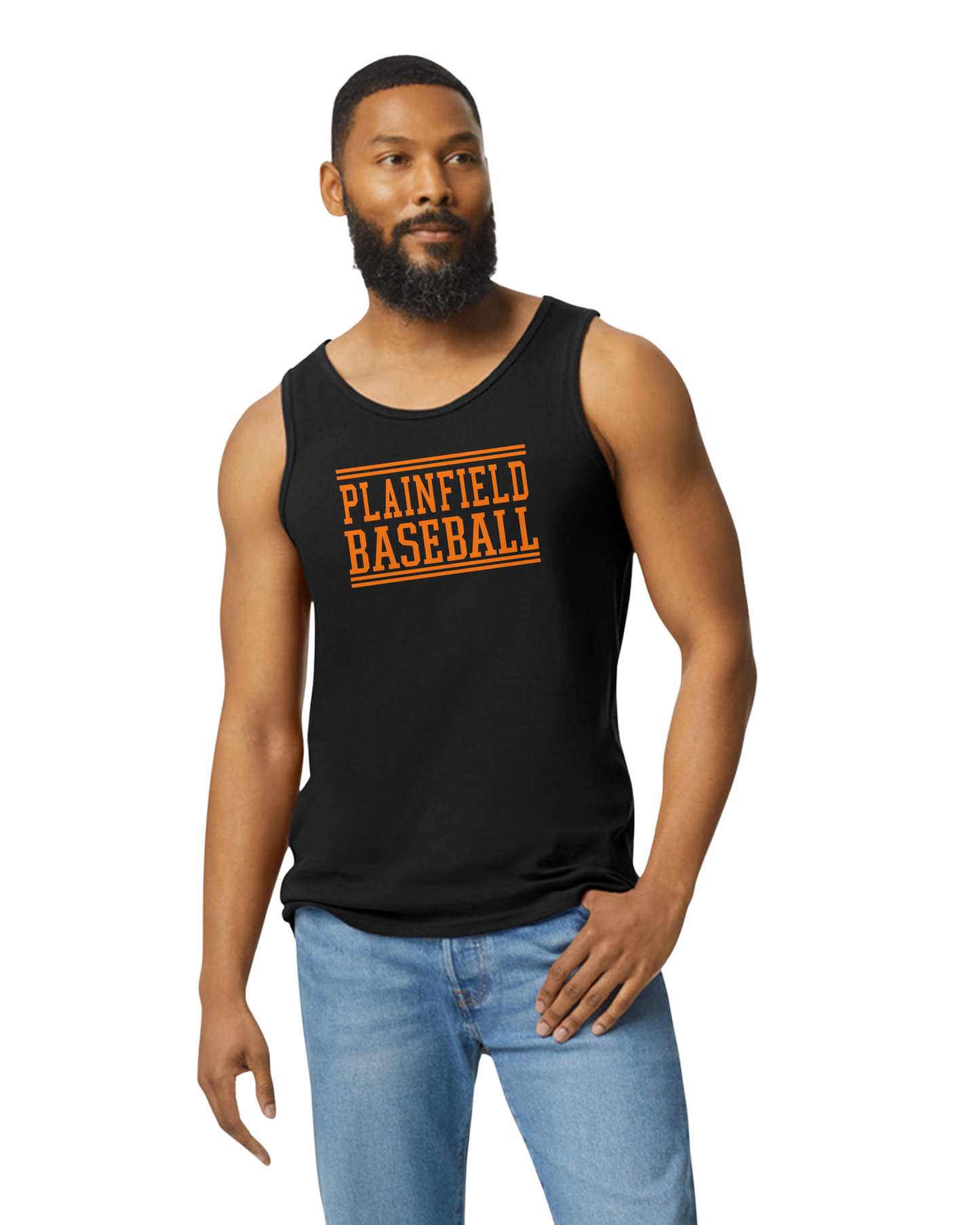 Plainfield Basebal Tankl GIldan - Customize yours now!