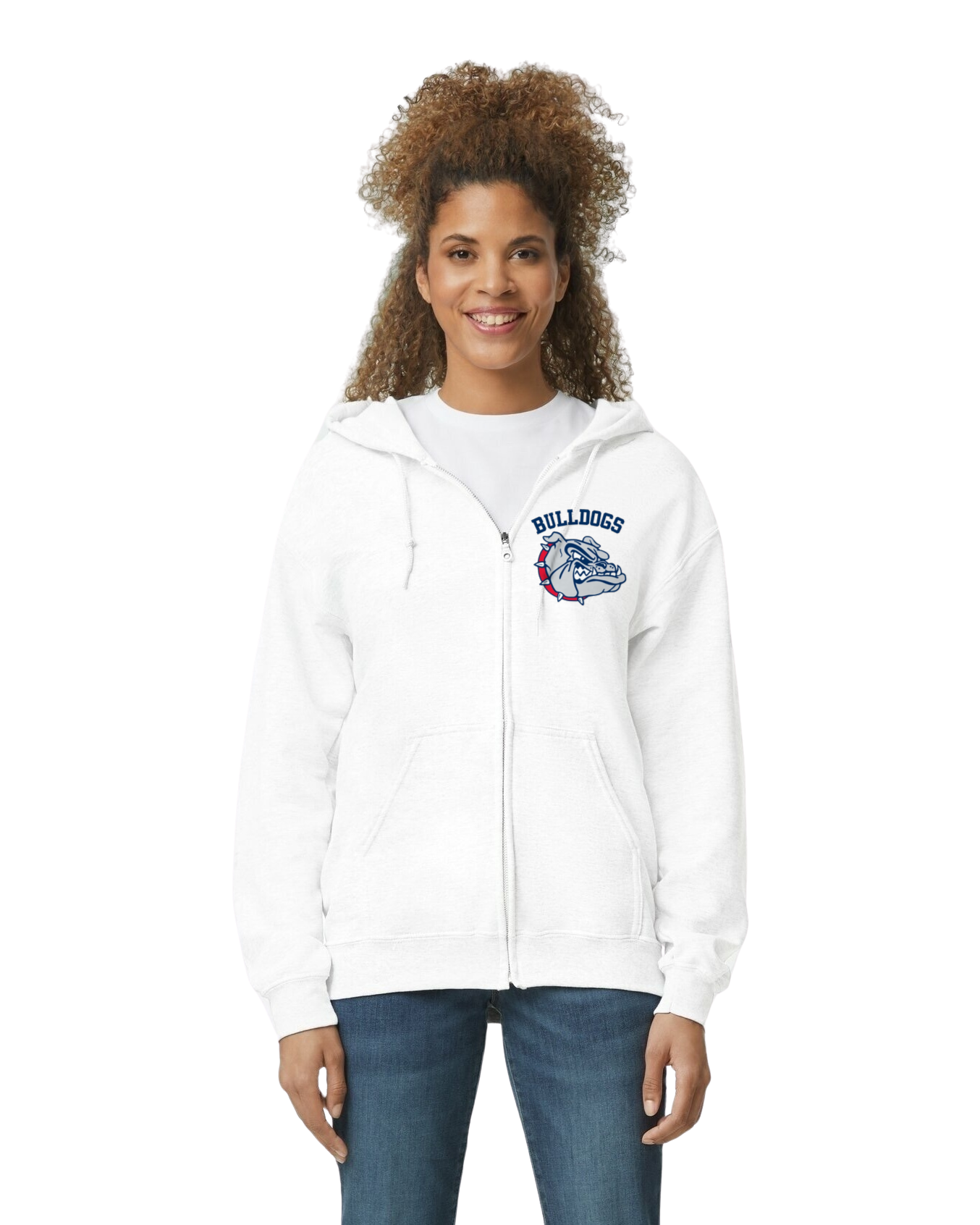 Helen Baldwin MS Bulldogs Zip Up Hooded Sweatshirt Youth to Adult sizes