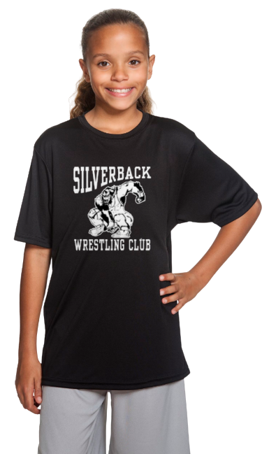 NEW! Silverback Wrestling Club A4 Wicking Polyester Sport Tshirt YOUTH to ADULT sizes (multiple color/logo choices) Build your custom shirt now!