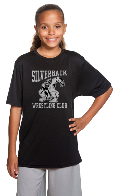 NEW! Silverback Wrestling Club A4 Wicking Polyester Sport Tshirt YOUTH to ADULT sizes (multiple color/logo choices) Build your custom shirt now!