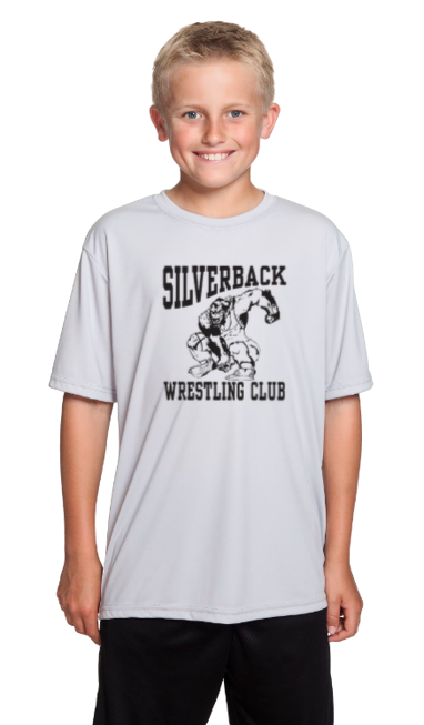 NEW! Silverback Wrestling Club A4 Wicking Polyester Sport Tshirt YOUTH to ADULT sizes (multiple color/logo choices) Build your custom shirt now!