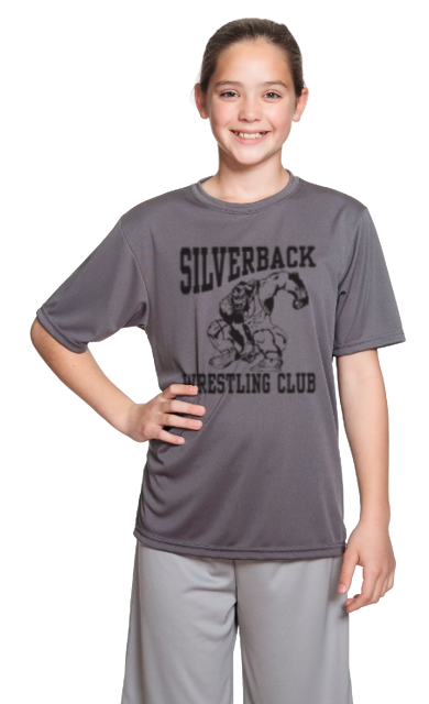 NEW! Silverback Wrestling Club A4 Wicking Polyester Sport Tshirt YOUTH to ADULT sizes (multiple color/logo choices) Build your custom shirt now!