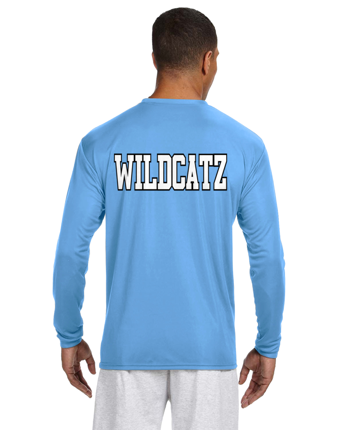 Wildcatz A4 LONG sleeve Wicking Sport Tshirt YOUTH to ADULT sizes _ CUSTOMIZE yours now!