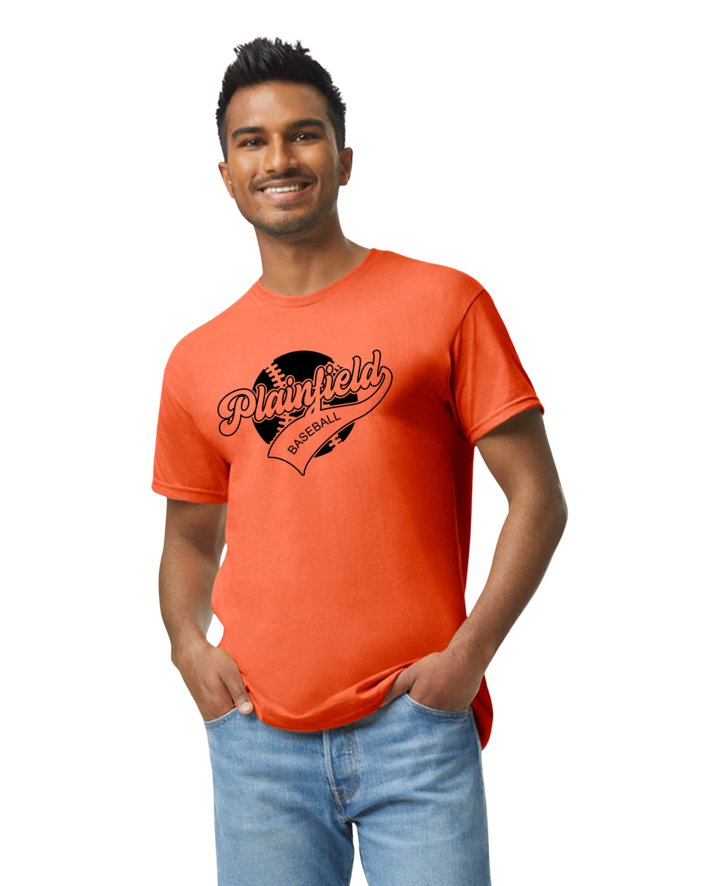 Plainfield Baseball Ball Outline Tshirt Youth to TALL ADULT sizes - Customize yours now!