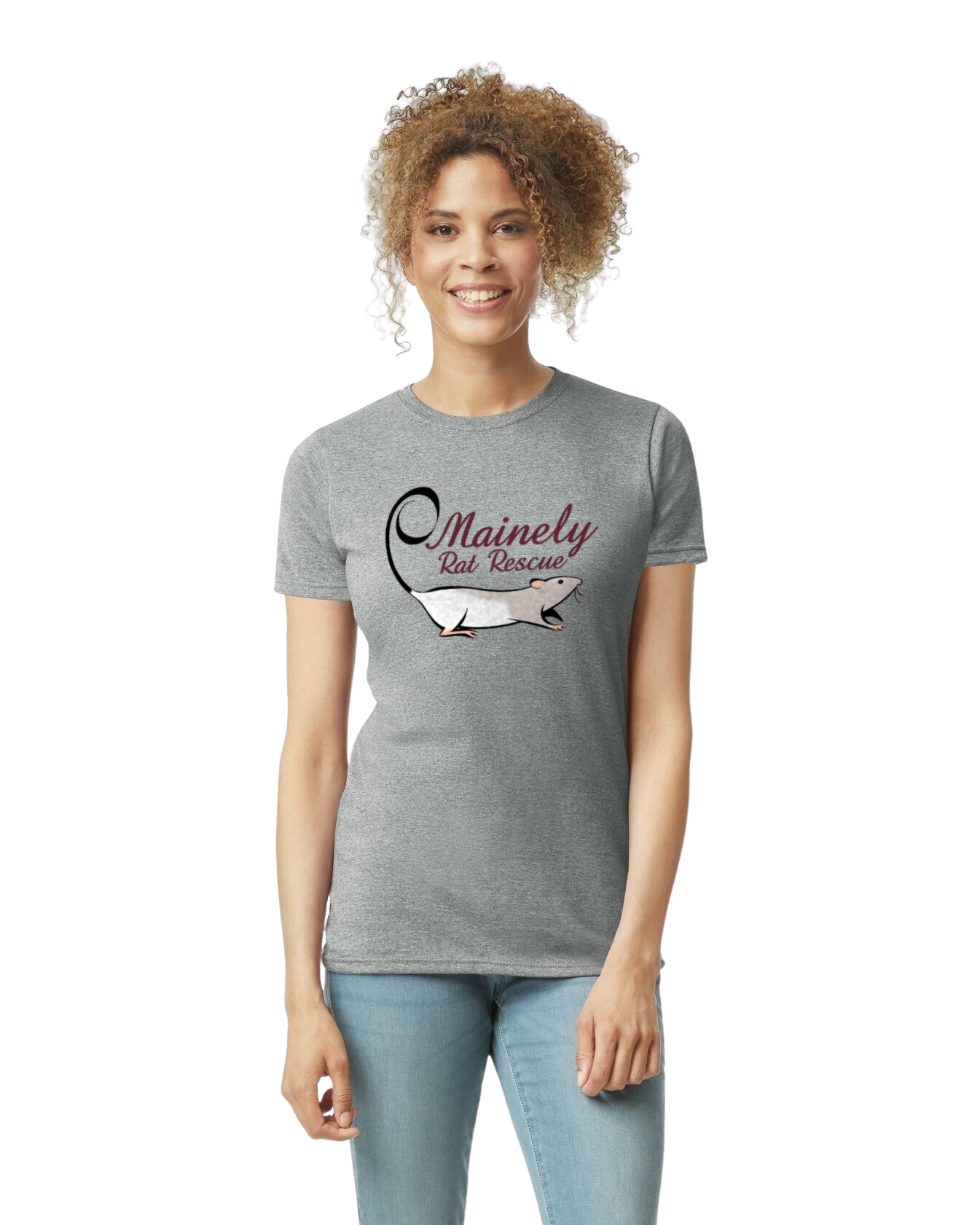 Mainely Rat Rescue Logo WOMENS FITTED CUT Softstyle Gildan Tshirt - Customize yours today!