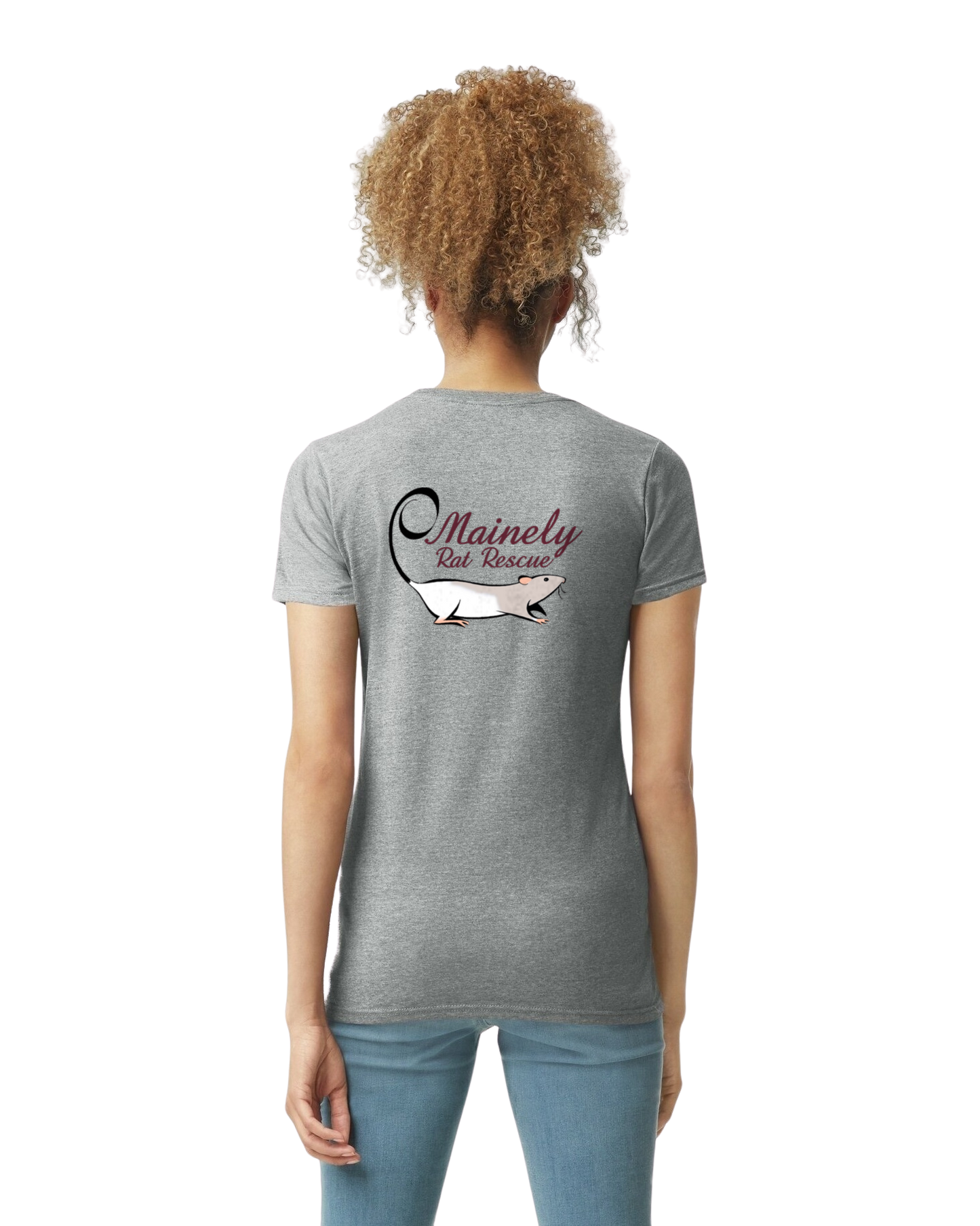 Mainely Rat Rescue Logo WOMENS FITTED CUT Softstyle Gildan Tshirt - Customize yours today!