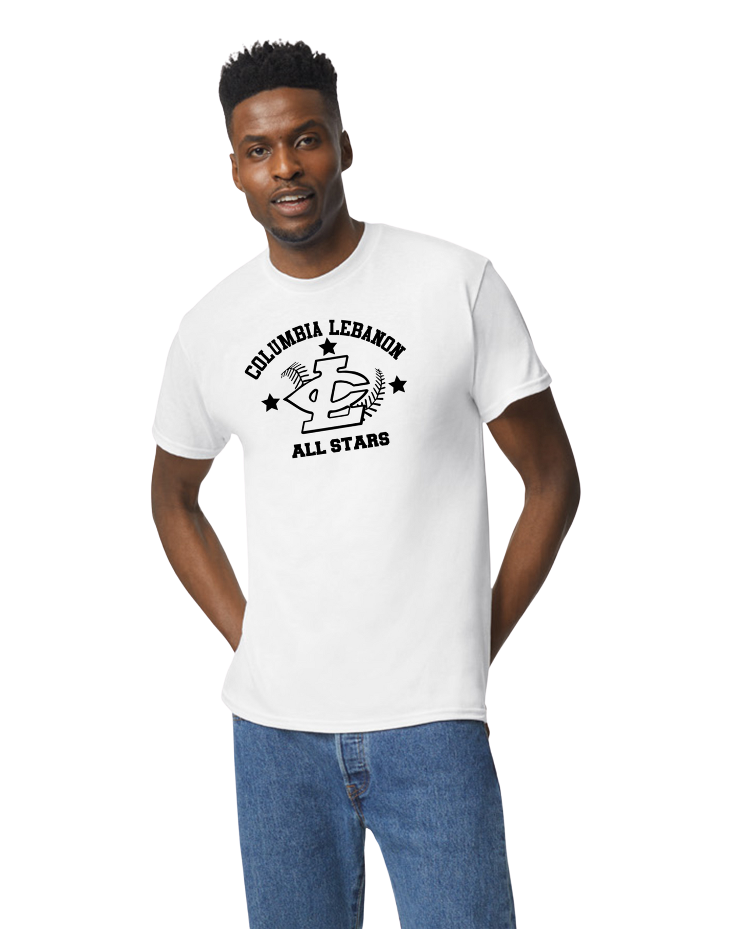 CLLL U12 All Star 5.5 oz Tees 50/50 dry blend Gildan - Youth to adult sizes (add back)