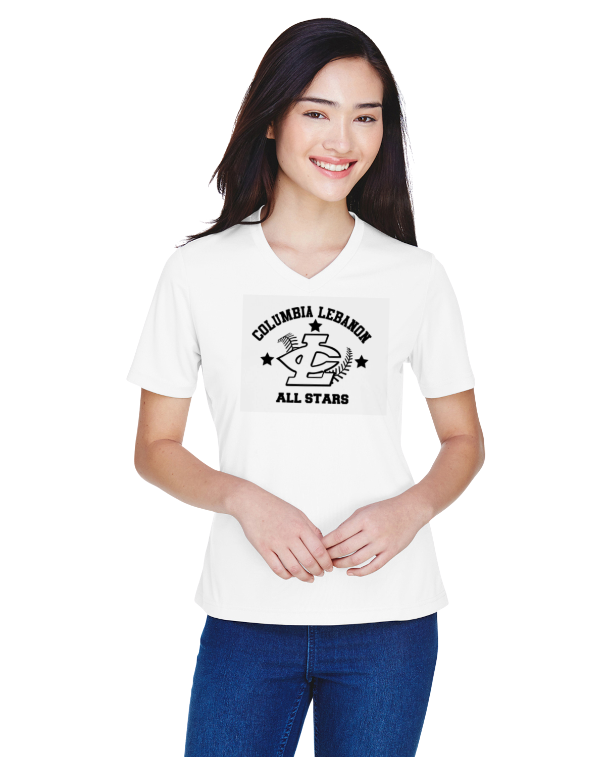 CLLL U12 All Star V neck Ladies Tees A4Sport Wicking (add back)