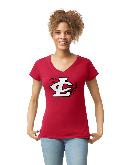 CLLL Customizable SoftStyle Gildan Ladies Fitted or Unisex V-Neck T-Shirt