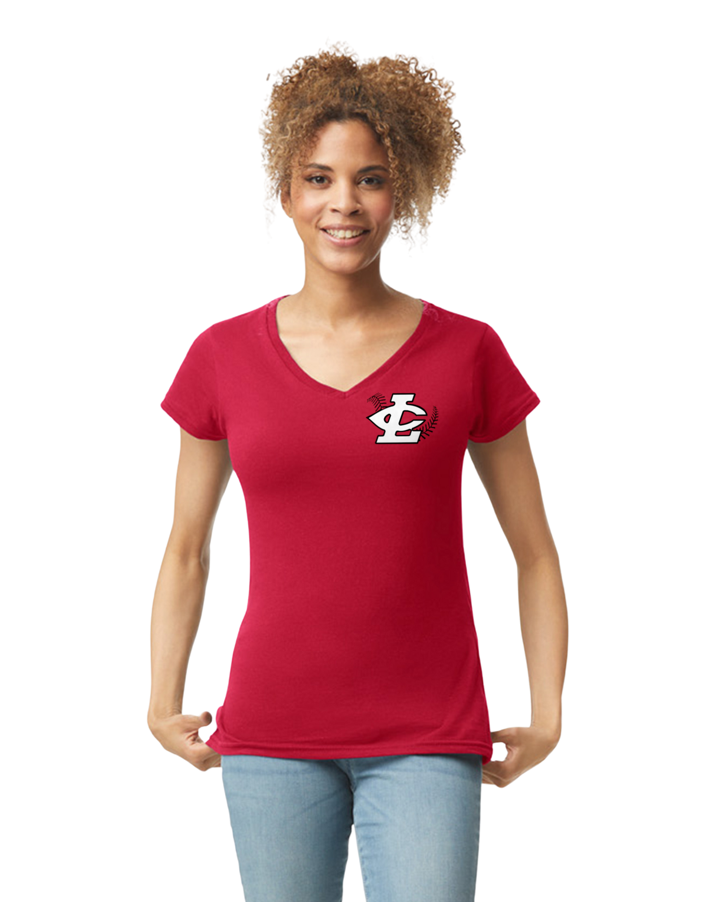 CLLL SoftStyle Gildan Fitted V-Neck T-Shirt RED