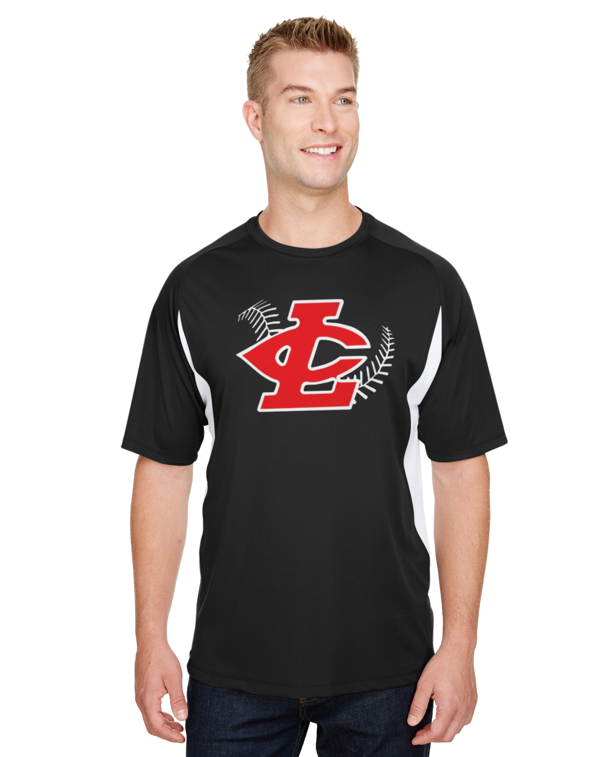 CLLL A4 Cooling Performance Color Block Short Sleeve T-Shirt BLACK