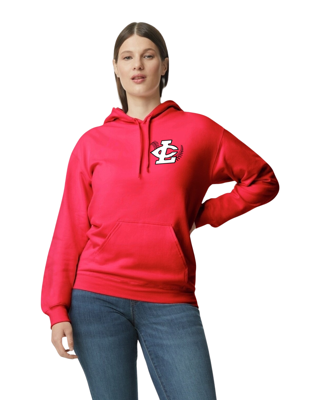 CLLL Adult Unisex NEW Softstyle Gildan Hooded Sweatshirt RED