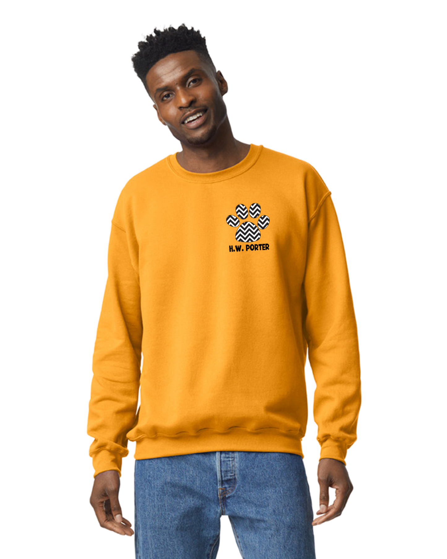 H.W. Porter Chevron Crew Neck Gildan Heavy Blend Sweatshirt