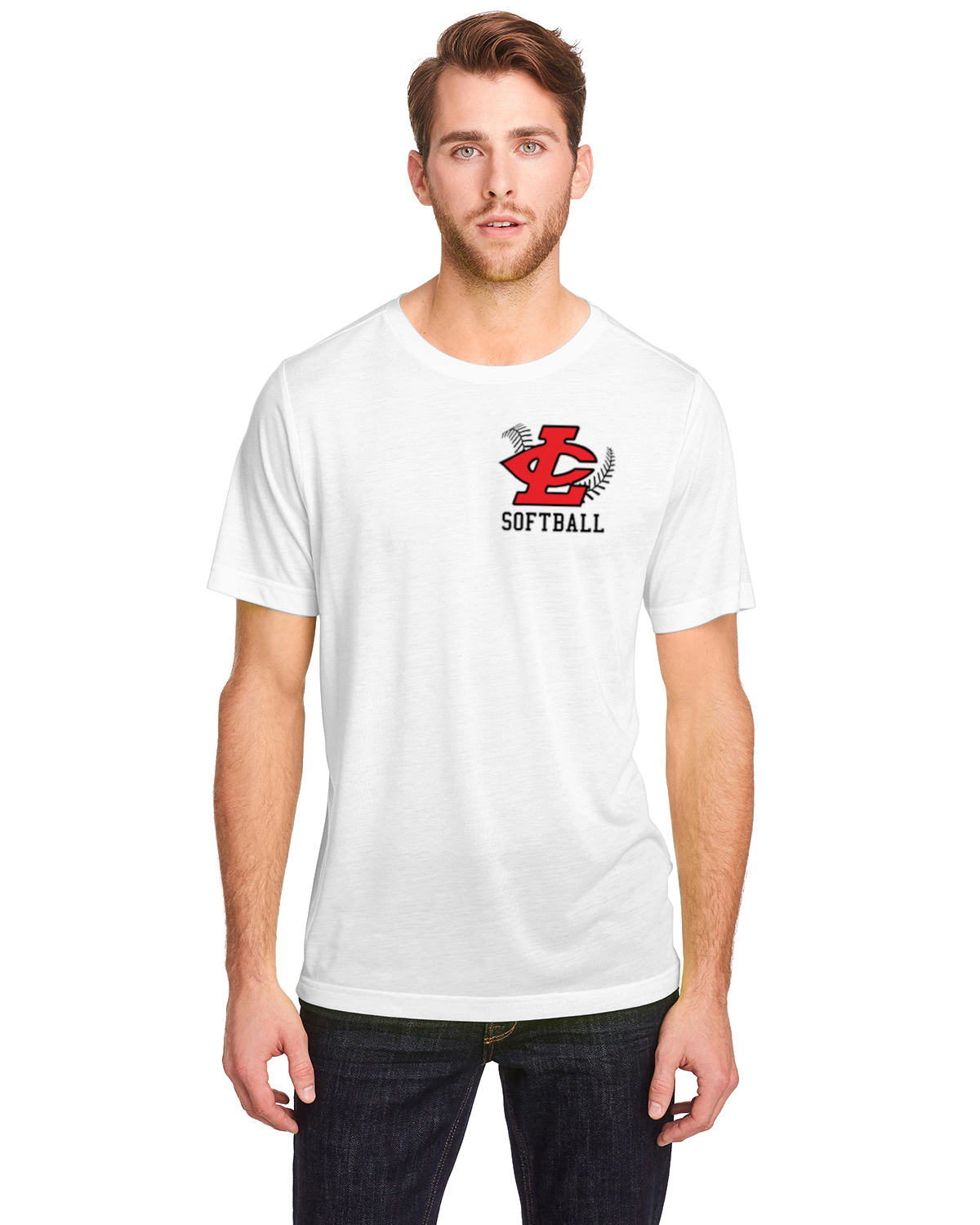 CLLL Softball Unisex Performance Tshirt TALL SIZES Gildan Ultra Cotton WHITE