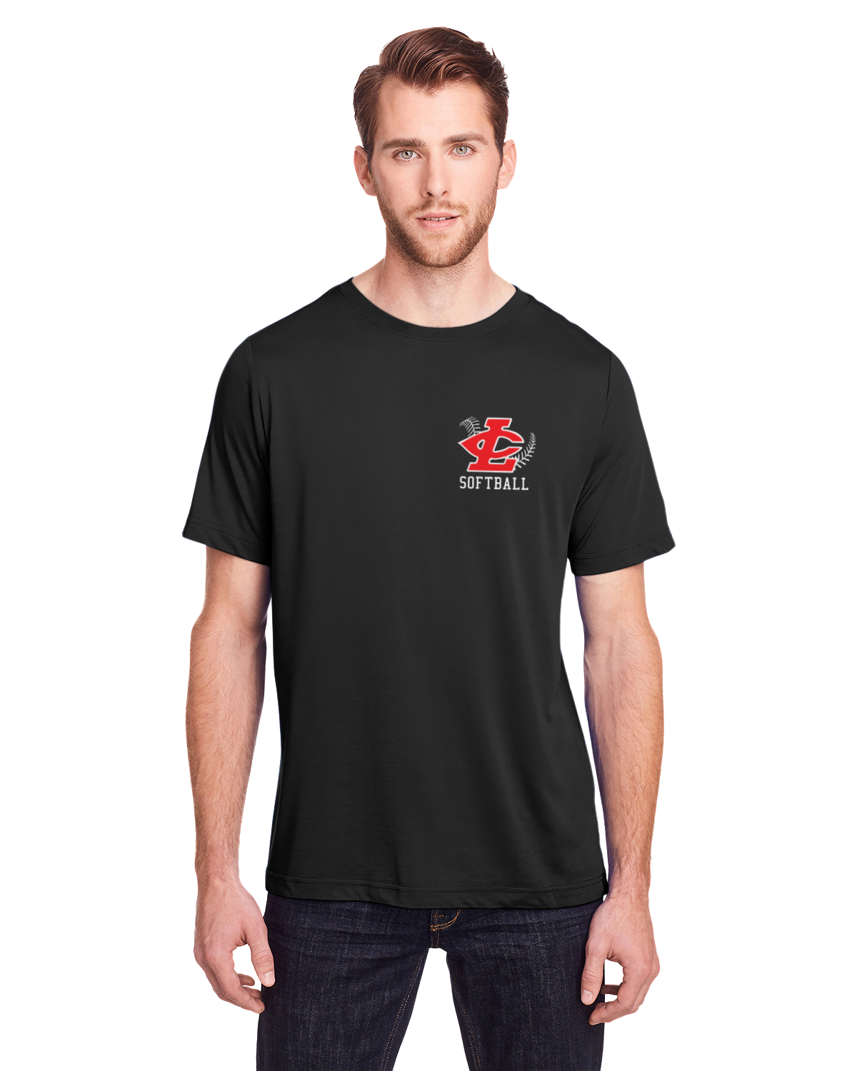 CLLL Softball Unisex Performance Tshirt TALL SIZES Gildan Ultra Cotton BLACK