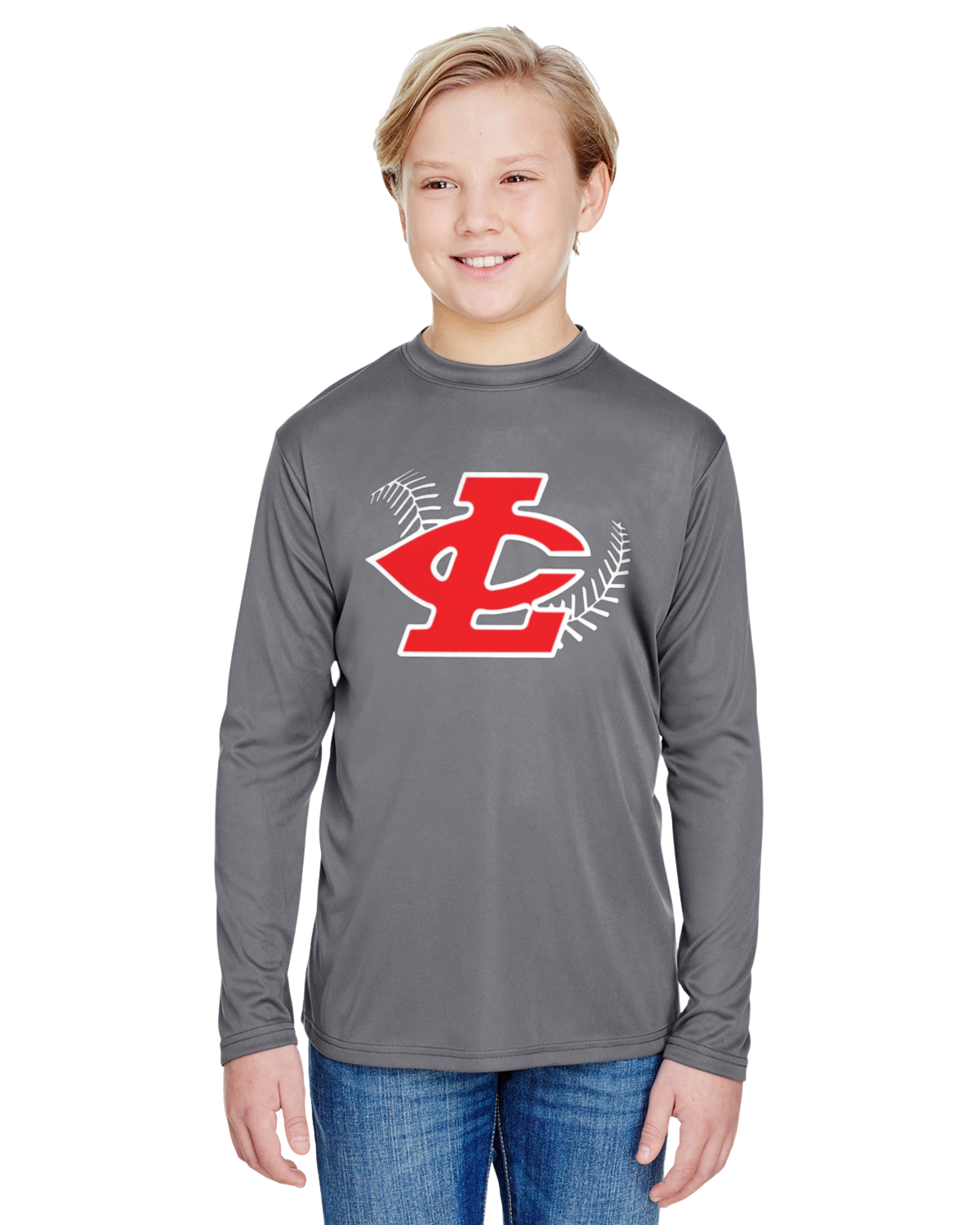 CLLL A4 Youth Cooling Performance Long Sleeve T-Shirt Graphite
