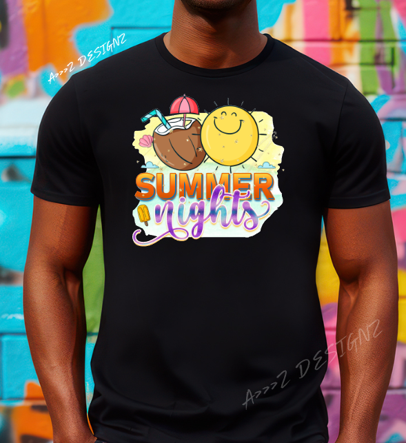 Summer Nights Adult Tshirt