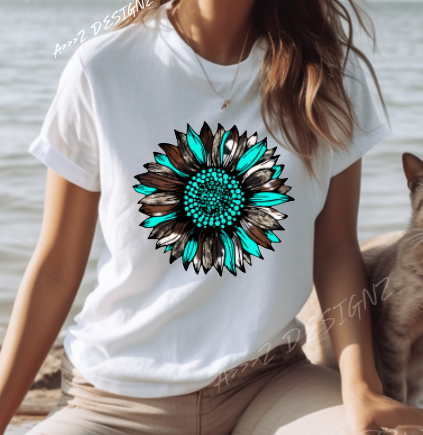 Sunflower Cowhide Adult Tshirt