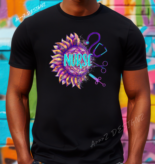 Sunflower Nurse Adult Tshirt