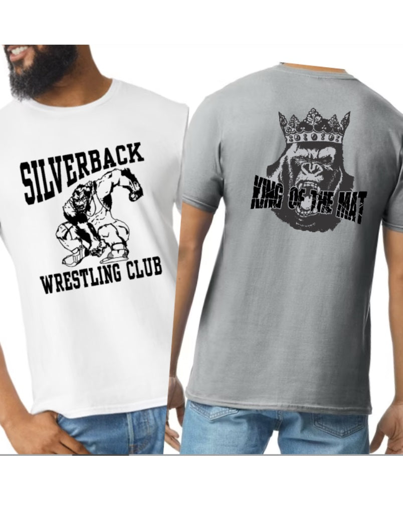 Silverback Wrestling Club Tshirt TODDLER youth to TALL ADULT sizes (multiple color choices)