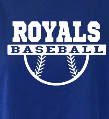 Royals Baseball/Softball Customizable Hoodie Youth and Adult - Multiple Weights Available