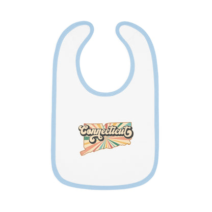 Connecticut Groovy Baby Contrast Trim Jersey Bib
