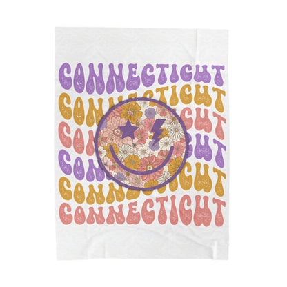 Smiley Connecticut Velveteen Plush Blanket