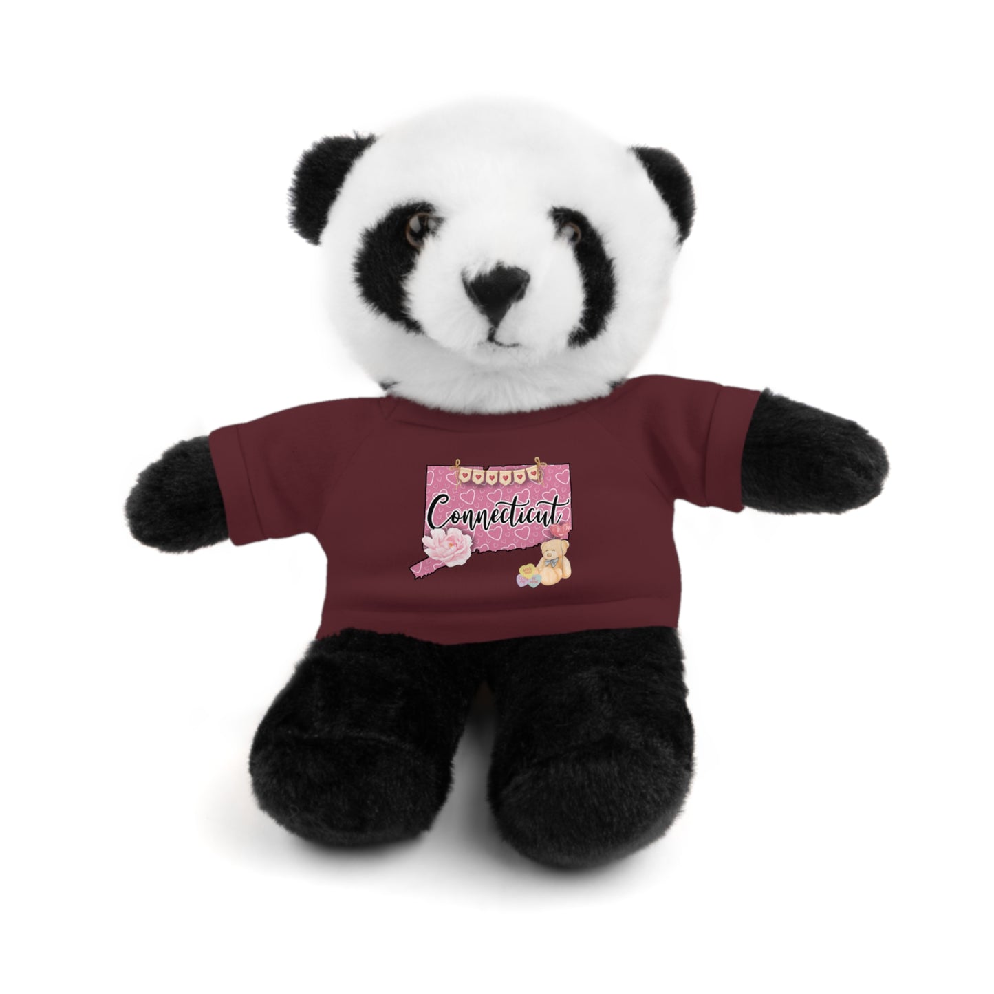 Connecticut Valentine Stuffed Animals with Tee (choose from many animals and colors)