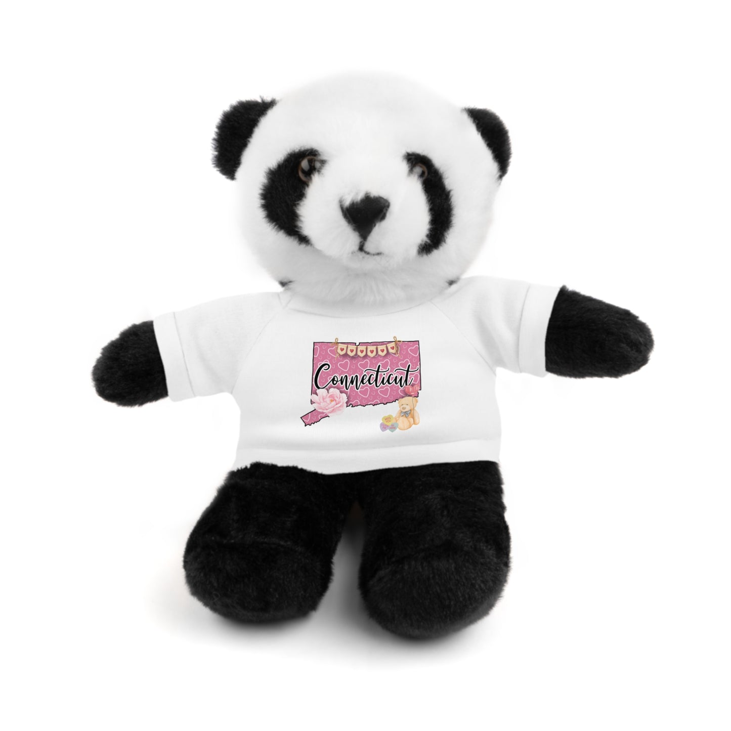 Connecticut Valentine Stuffed Animals with Tee (choose from many animals and colors)