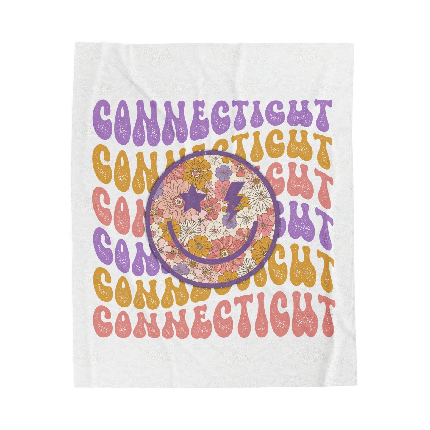 Smiley Connecticut Velveteen Plush Blanket
