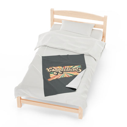 Connecticut Groovy Velveteen Plush Blanket
