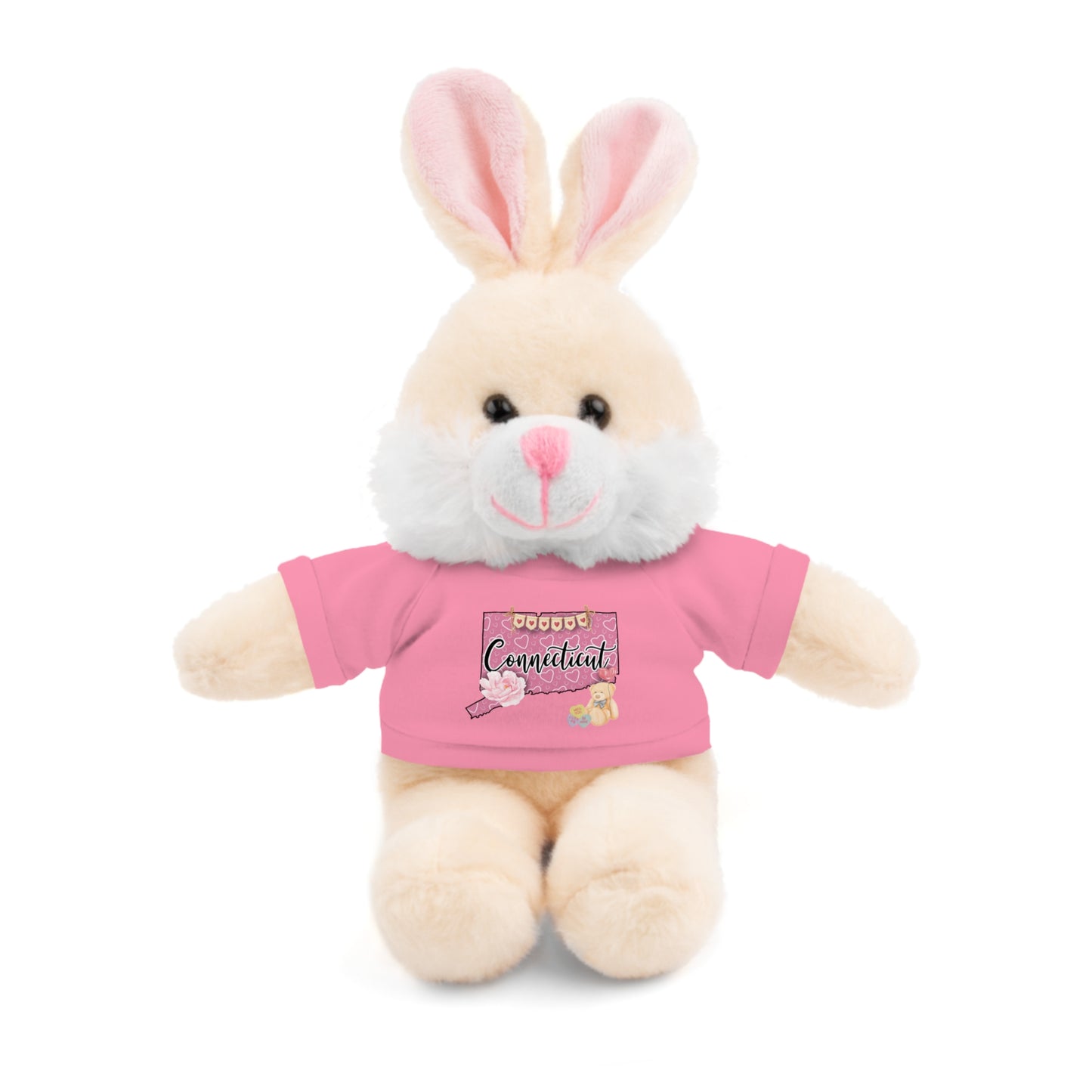 Connecticut Valentine Stuffed Animals with Tee (choose from many animals and colors)