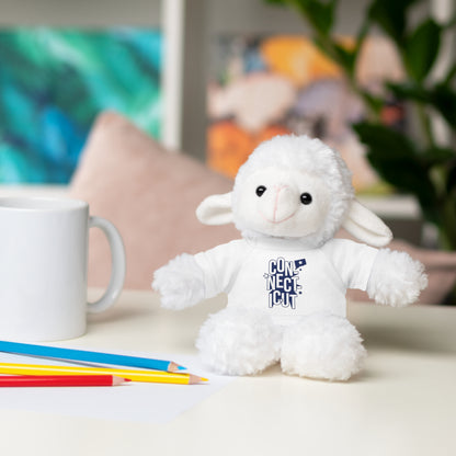 Connecticut Blue Lettering Stuffed Animals with Tee (multiple animals and colors)