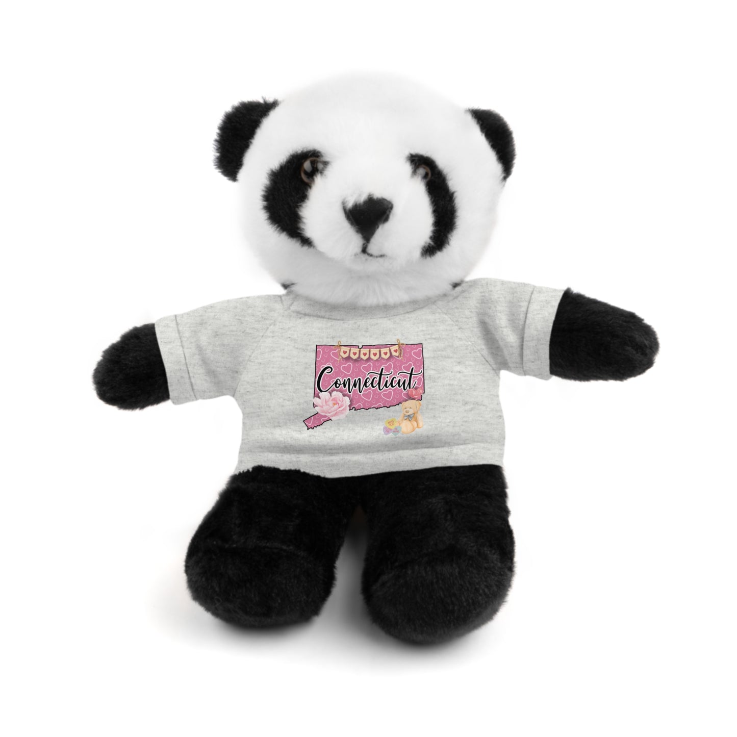 Connecticut Valentine Stuffed Animals with Tee (choose from many animals and colors)