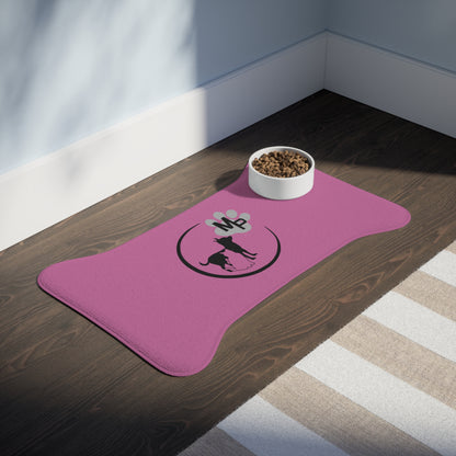 Monkey's Pack Pet Feeding Mats Pink Bone or Fish Shape