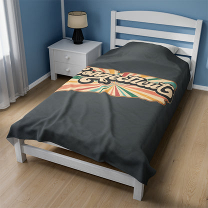 Connecticut Groovy Velveteen Plush Blanket
