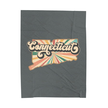 Connecticut Groovy Velveteen Plush Blanket