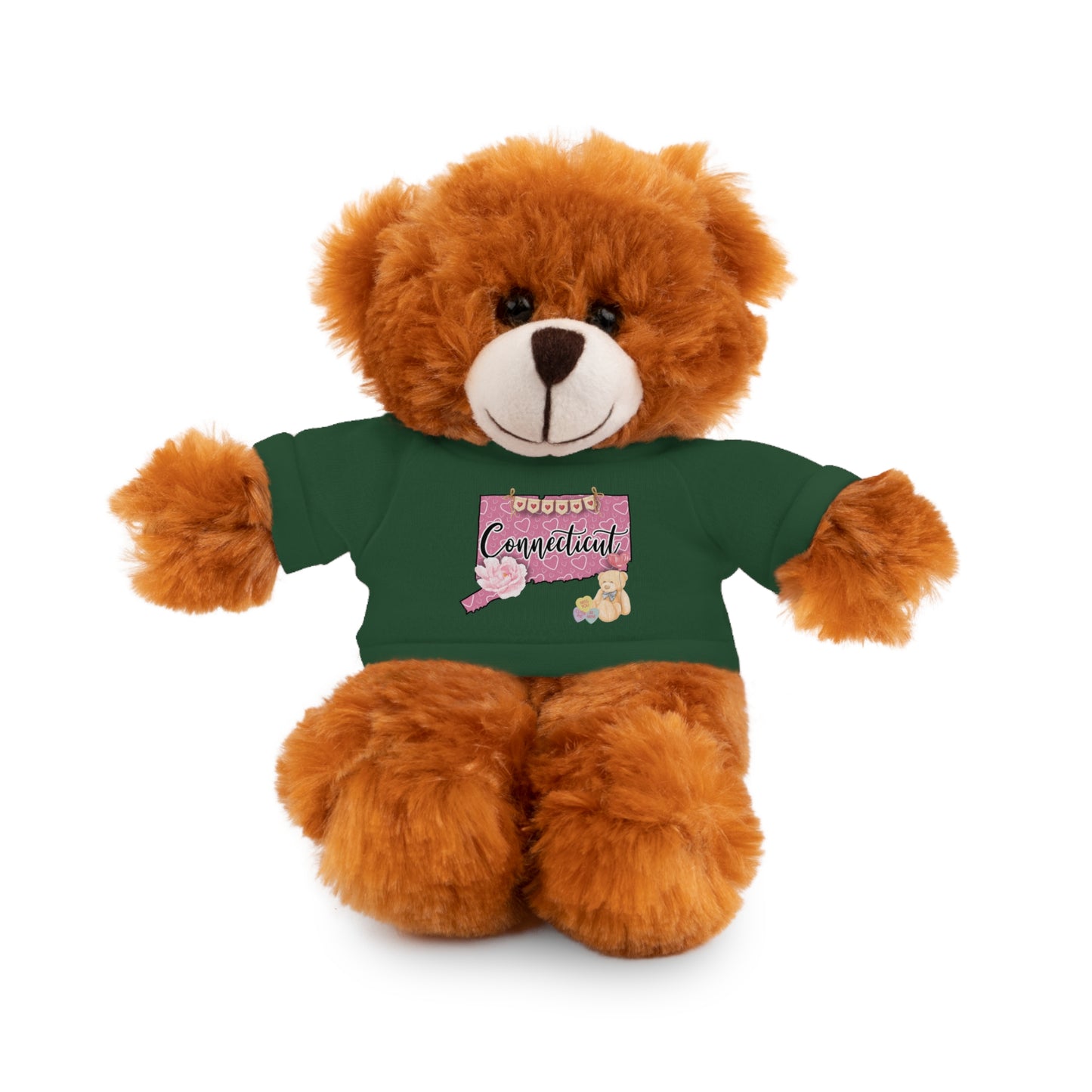 Connecticut Valentine Stuffed Animals with Tee (choose from many animals and colors)