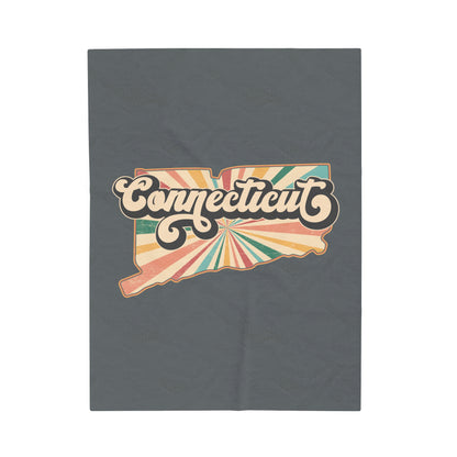 Connecticut Groovy Velveteen Plush Blanket