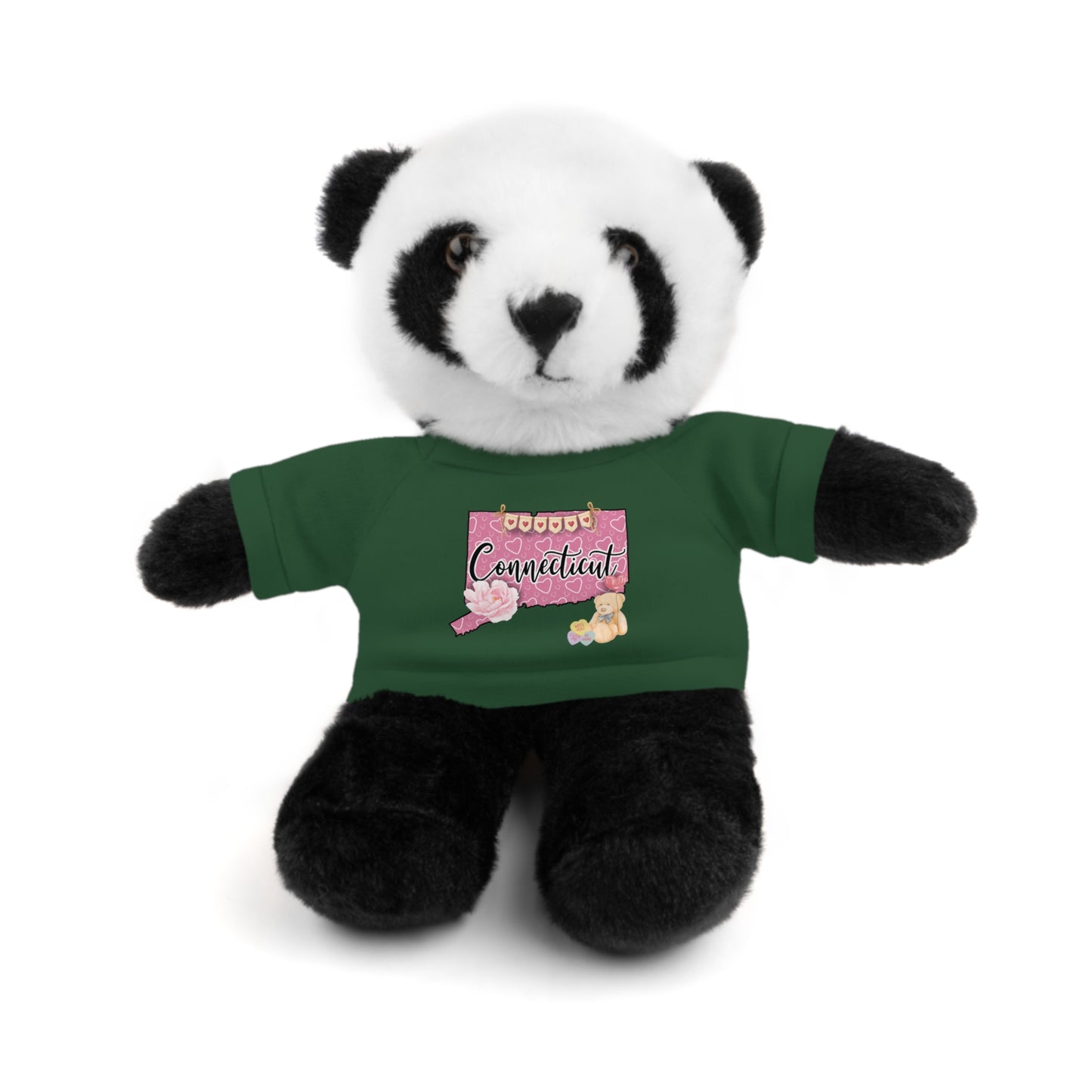 Connecticut Valentine Stuffed Animals with Tee (choose from many animals and colors)