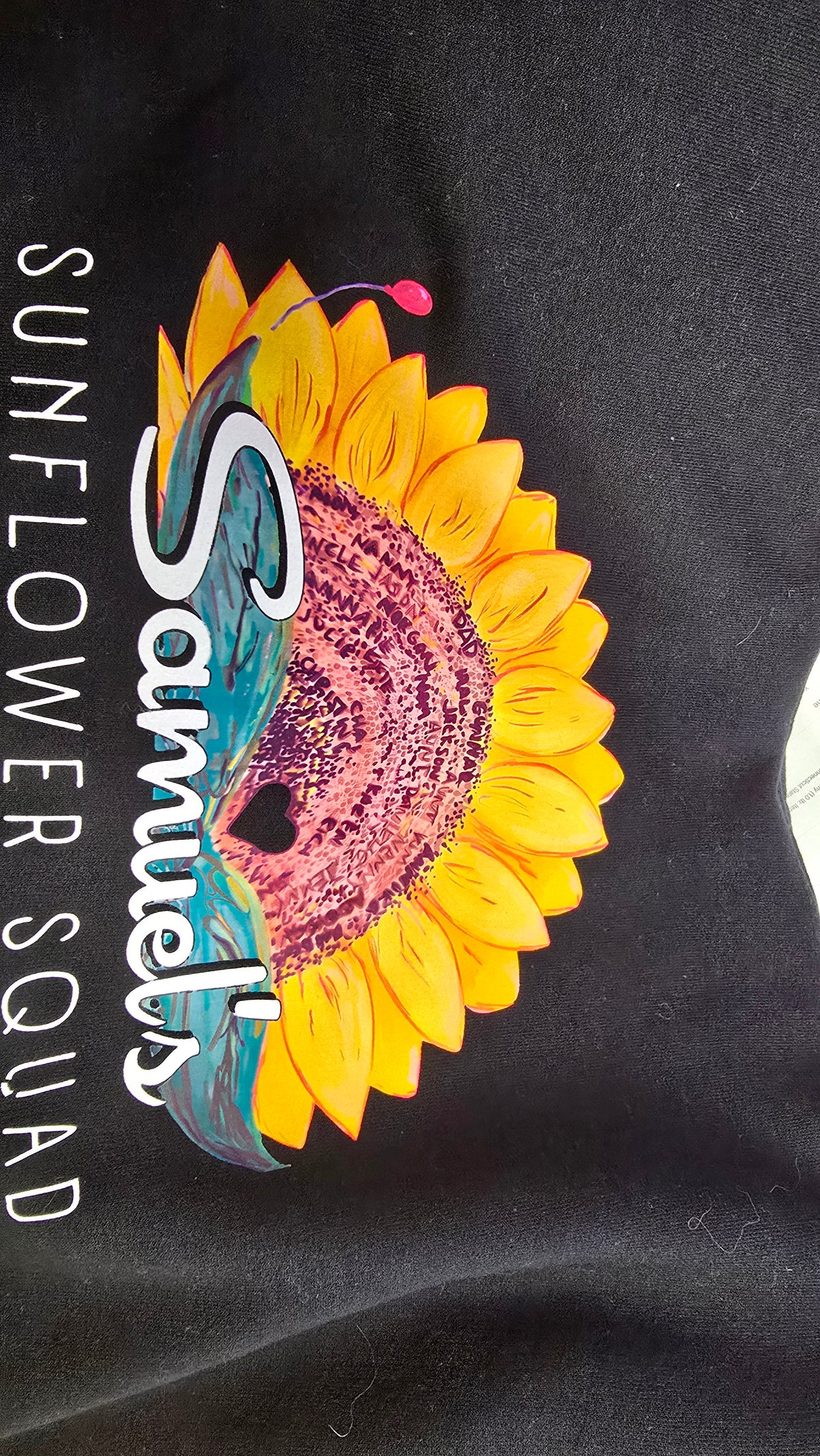 OOPS! Samuel's Sunflower Squad LARGE Gildan 50/50 - ready to ship or pickup now -  Save $