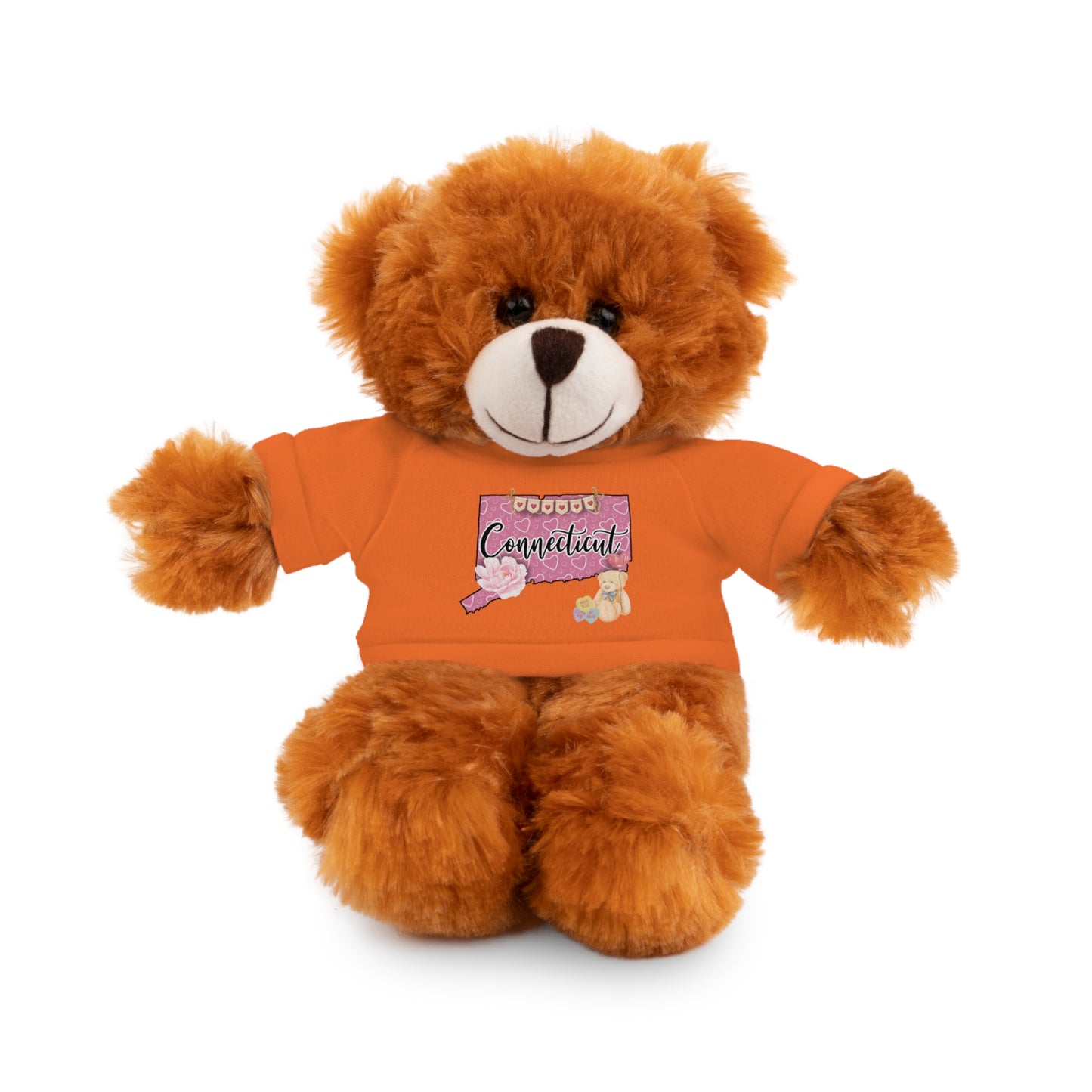 Connecticut Valentine Stuffed Animals with Tee (choose from many animals and colors)