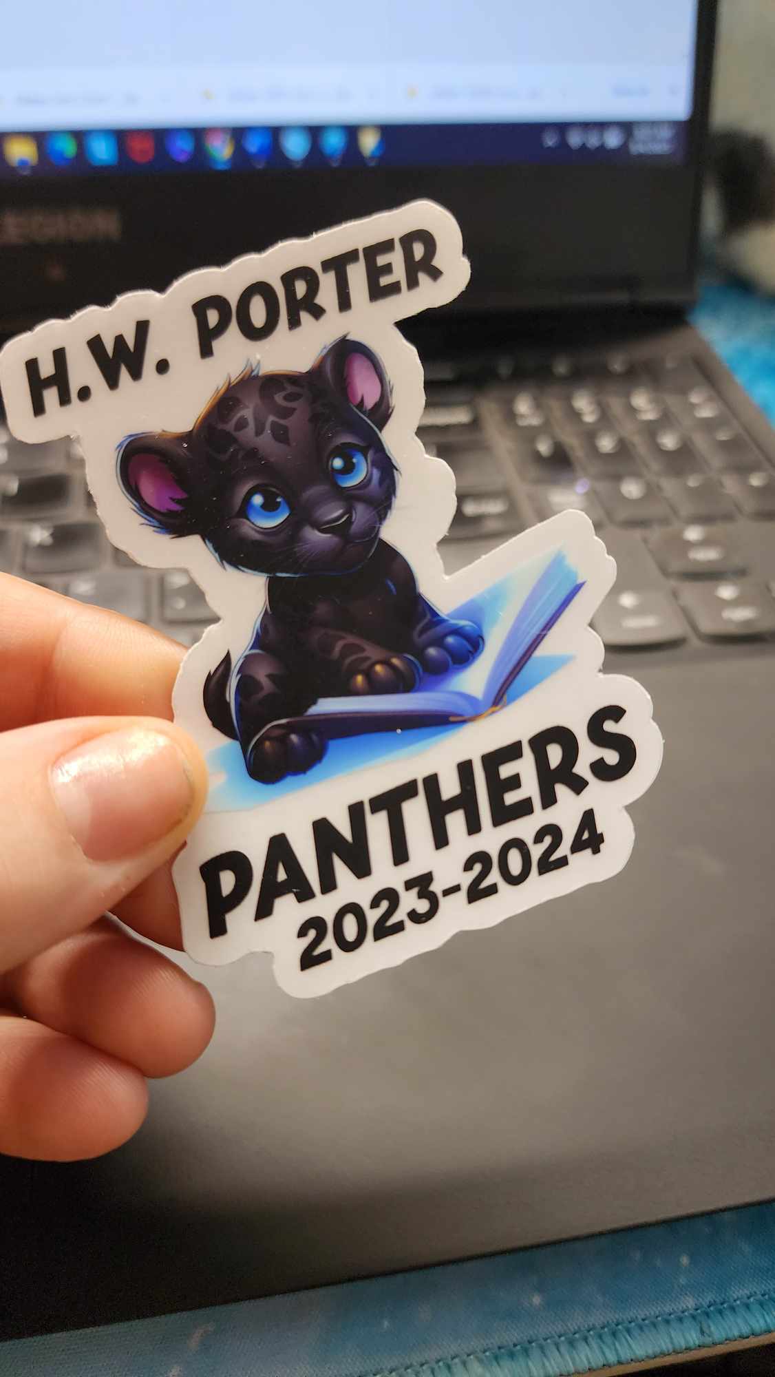 Limited Edition Clear High Quality Printed Youth Reading Panther Decal