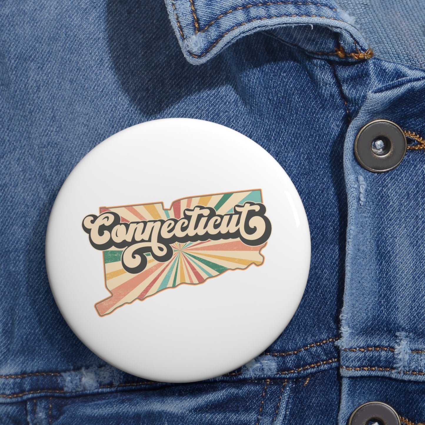 Connecticut Groovy Custom Pin Buttons