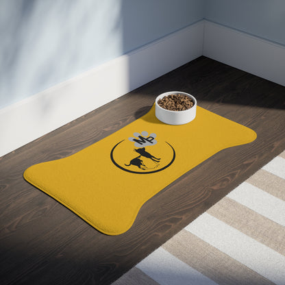 Monkey's Pack Pet Feeding Mats Bone or Fish Shape Yellow