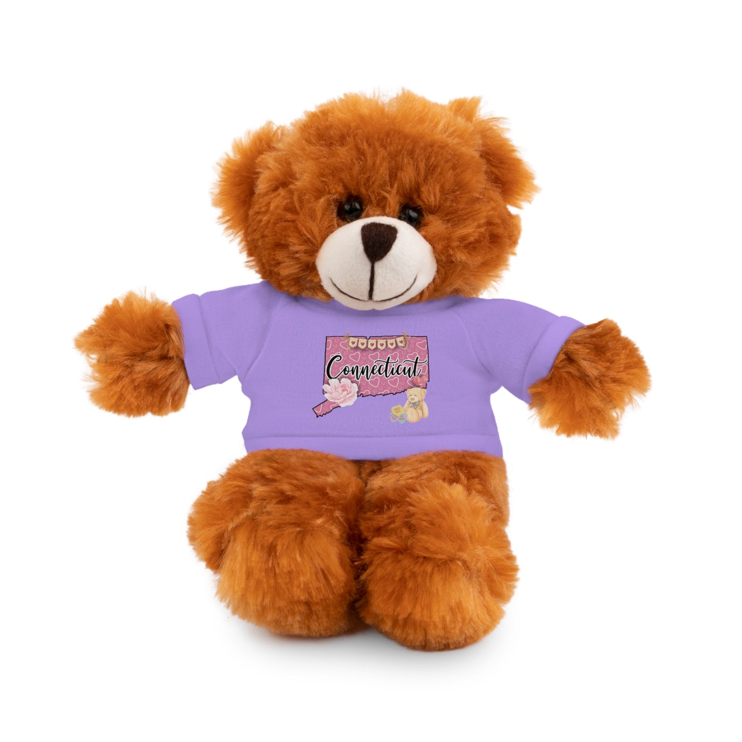 Connecticut Valentine Stuffed Animals with Tee (choose from many animals and colors)